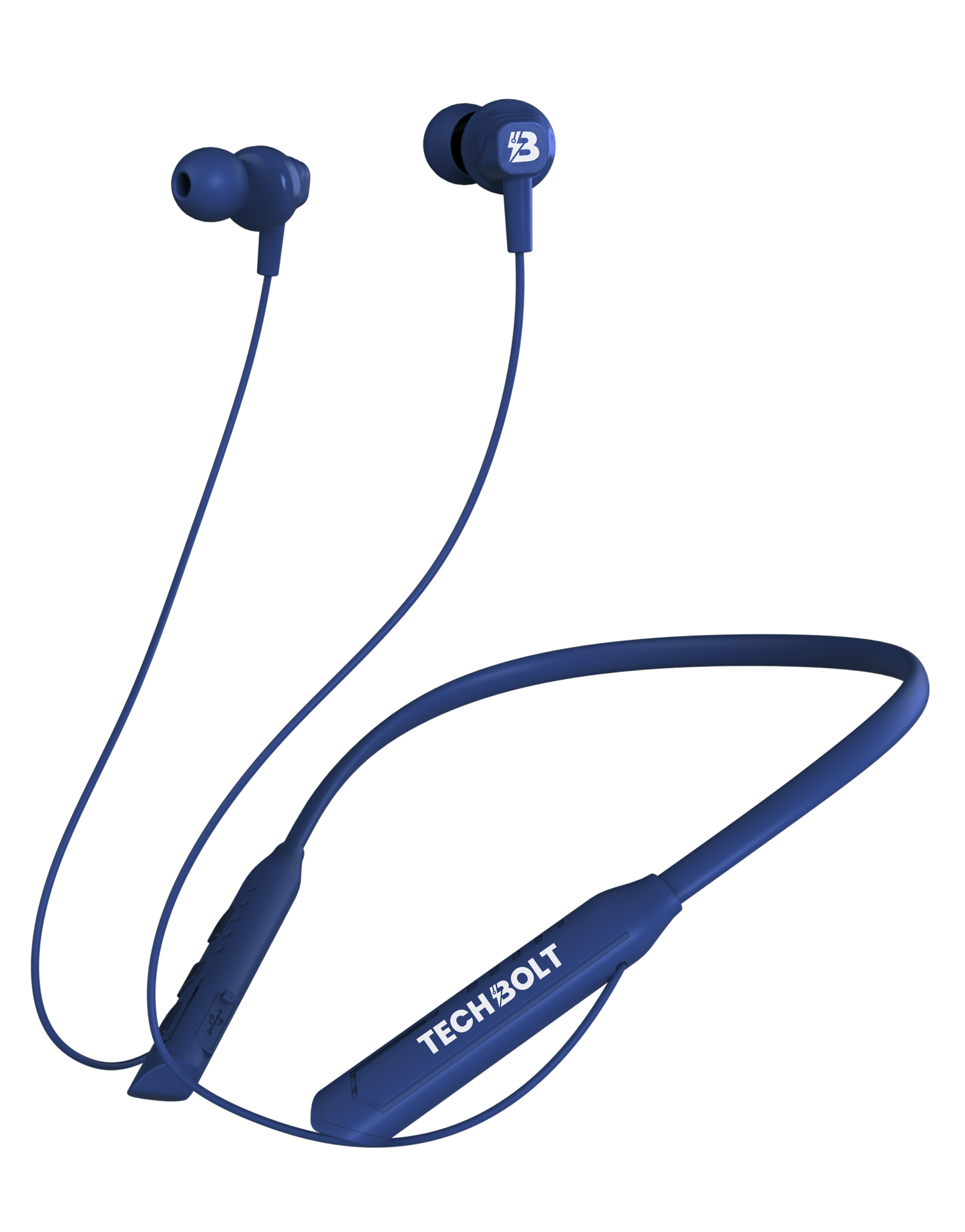 Techbolt BassPods Neckband Earphones with ENC Mic, Super Extra Bass & Fast Charging (Made In India)