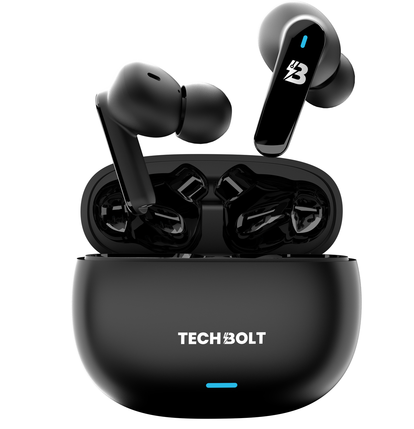 TechBolt FirePods X45 Quad Mic TWS with ENC, Super Extra Bass, Fast Charging and Gaming Mode (Made In India)
